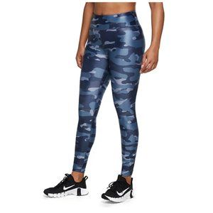 Nike One Dri-FIT Thunder Blue Camo Mid-Rise Leggings S